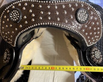 Westernový sedlový komplet 23) černé Floral hnědý krokodýl - 11