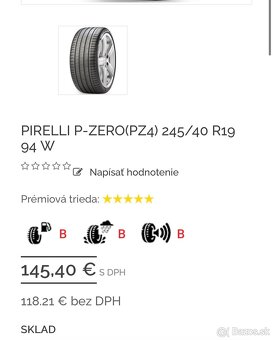 245/40 R19 94W letné PIRELLI PZERO - 11