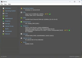 Herný Acer /i5-9300H/16GB RAM/FHD IPS/512GB SSD/GTX1650Ti - 11