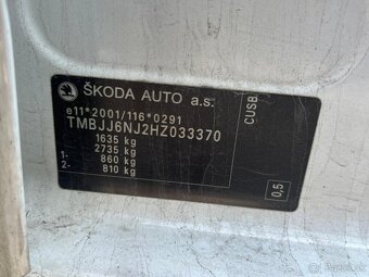 Havarovaná Škoda Fabia kombi 1.4TDI typ motora CUS  PHB - 11