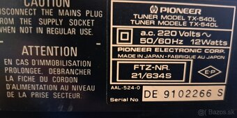 PIONEER - zosilňovač, tuner, stereo cassette deck - 11