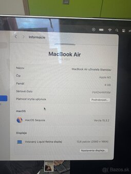 Predám macbook air m2 2022 - 11