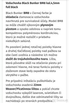 Vzduchovka skladacia Black bunker BM8 4.5mm black - 11