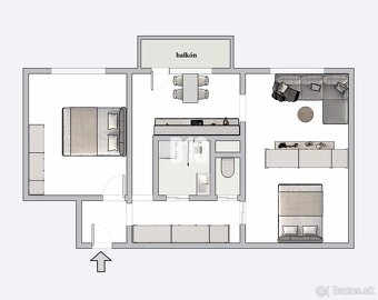 REZERVOVANÉ_ 2 izb. byt s balkónom - Nitra, Klokočina - 11