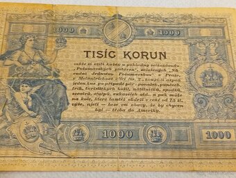 Veľmi vzácna 1000 Korún 1919 - 11
