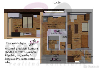 PRIESTRANNÝ 2i byt BB / KARPATSKÁ / 64 m2 / LOGGIA / VÝHĽAD - 11