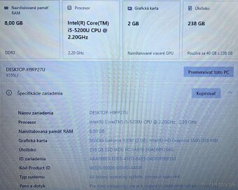 Asus Vivobook / i5 5200U / 8GB RAM / 256GB SSD / 15.6" - 11