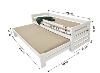 Detská posteľ z masívu - borovica (2 ks). - 11