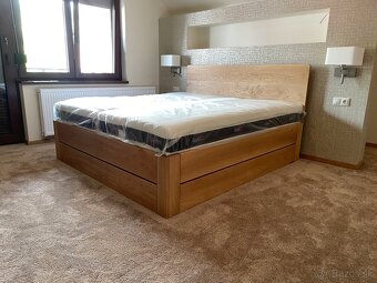 Dubová posteľ - úložný priestor, výklopné rošty - 11