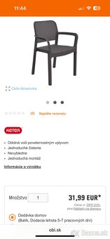 Stoličky keter a stôl z JYSK, zájradný nábytok - 11