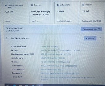 Packard Bell / Celeron 2955U / 4GB RAM / 120GB SSD / 15.6" - 11