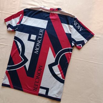 Rare moncler tričko s potlačou s prímesou hodvábu M - 11
