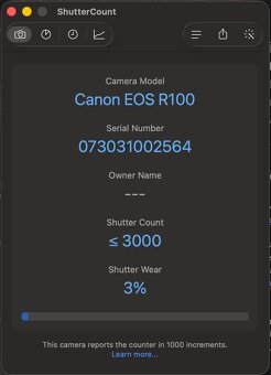 Canon R100 + Canon RF-S 18-45mm - shutter count 21XX - 11