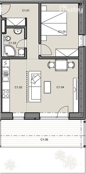 Posledný 2 izbový byt, č. IIB_3C, v novostavbe Byty Ruppeldt - 11