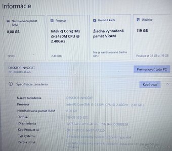 HP ProBook 4530s / i5 2430M / 8GB RAM / 120 GB SSD / 15.6" - 11