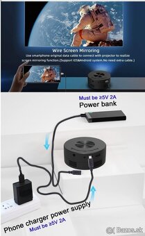 LED projektor FHD s pripojením aj cez Power bank- novy - 11