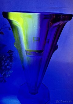 Fialová uranova vaza ART Deco top stav - 11