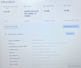 HP 250 G4 / Intel N3050 / 4GB RAM / 128GB SSD / 15.6" - 11