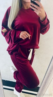 Damska talianska velurova suprava bordo - 11