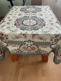 Retro obrus-  vyšívaný 200x120cm, háčkovaný a tkaný - 11