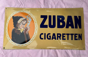 Smaltovaná ceduľa. Originálna smaltovaná ceduľa. CIGARETY ZU - 11