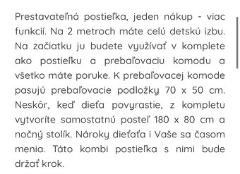 Postieľka s prebaľovacím pultom a úložným priestorom - 11