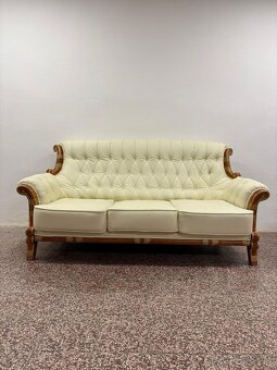 CHESTERFIELD ŠTÝL,HRUBOKOŽENÁ ,KOMB.S DREVOM - 11