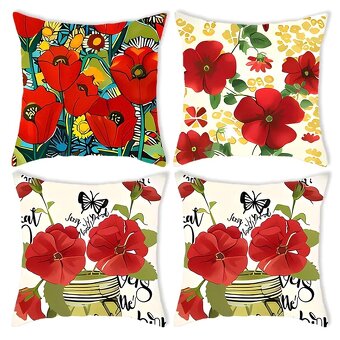 SET-4ks KRASNE OBLIEČKY NA VANKUŠE-45x45cm-NOVE - 11