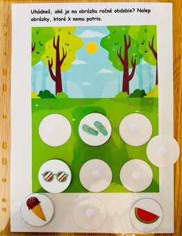 Aktivity pre deti, Montessori, suchý zips, laminované - 11