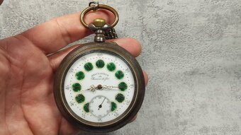 Velké dvouplášťové kapesní hodinky Régulatéur s řetezem - 11