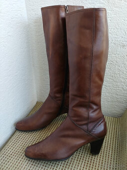 Zateplene kozene cizmy, gastanova farba, velkost 39 - 11