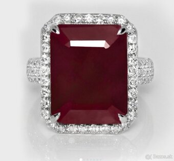 Briliantovy prsten s 12.11ct rubinom - 11