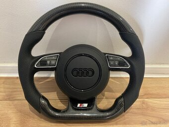AUDI VOLANT KARBONOVY - zkoseny - karbon - perforovana koža - 11