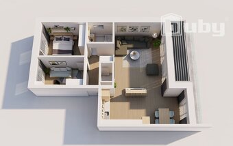 3 izbový byt s terasou, č. IIB_10J, v novostavbe na predaj,  - 11