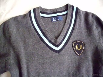 Fred Perry pánsky sveter tmavošedý L-M - 11