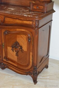 Starožitná řezbovaná toaletka s mramorem - 11