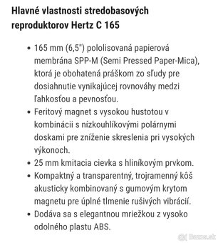 Reproduktory do auta HERTZ CK 165 - 11