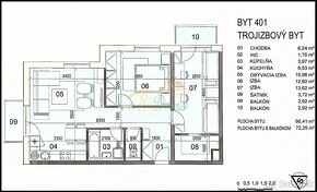 3-izbový byt s 2 balkónmi, NOVOSTAVBA, Košice-KVP - 11