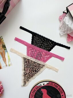 Victoria’s Secret pink tanga nohavičky L - 11