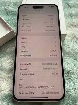 iPhone 16 Plus 128GB White Biely Dual SIM - 11