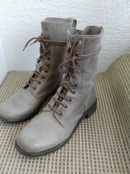Kožené snurovacie topánky sivo-hnedé, veľkosť 39 - 11