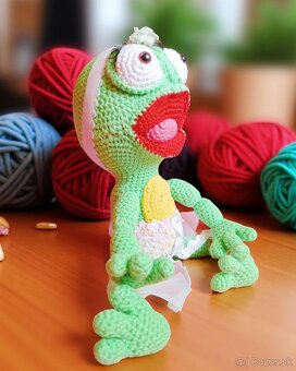 Mäkká háčkovaná žabka – originál handmade - 11