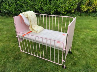 Retro detska postieľka ružová - 11