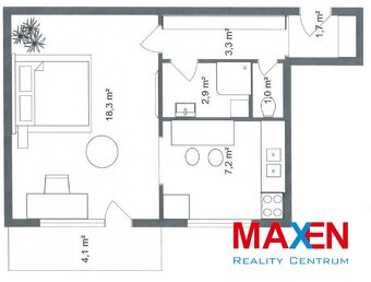 Predaj: MUDROŇOVA, 39m2 + Loggia, Košice - JUH - 11