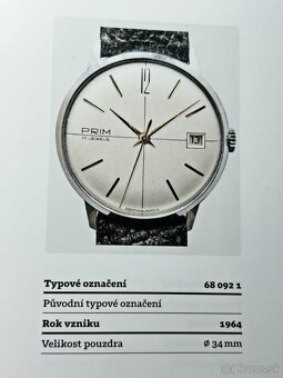 Československé mechanické vintage retro hodinky PRIM Dátum - 11