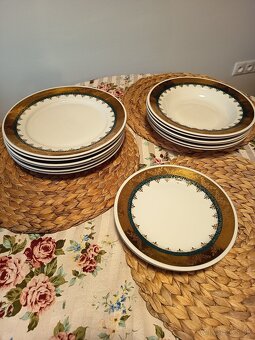 Obedova suprava zeleno-zlata, porcelan - 11
