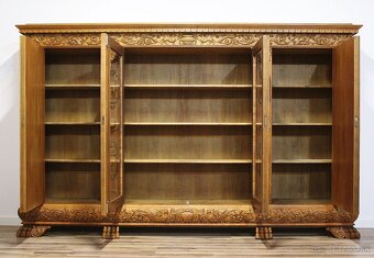 Starožitná řezbovaná pracovna-UNIKÁTNÍ set-6 částí - 11