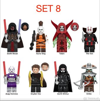 Rôzne figúrky Star Wars 1 (8ks) - typ lego - nové - 11