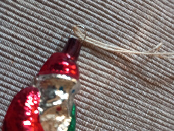 3ks starí vianoční mikulášikovia sklo 7x3,5 cm - po rodičoch - 11