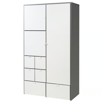 Skriňa, sivá/biela, 122x59x216 cm VISTHUS - 11